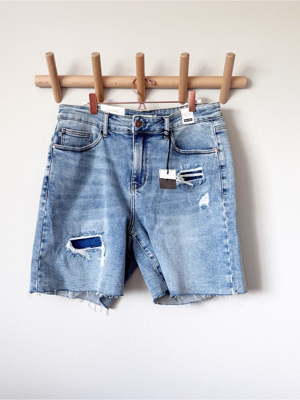 Judy Blue Light Blue Distressed Denim Shorts